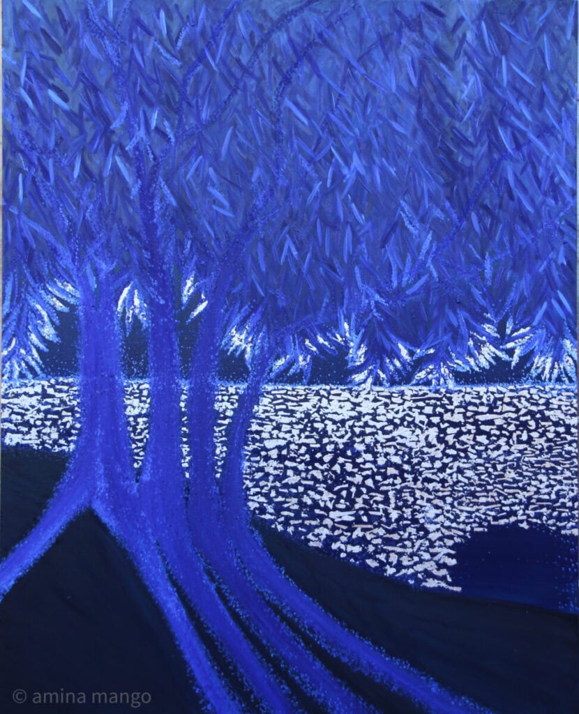 Night scape with Olive and Shimmering Sea